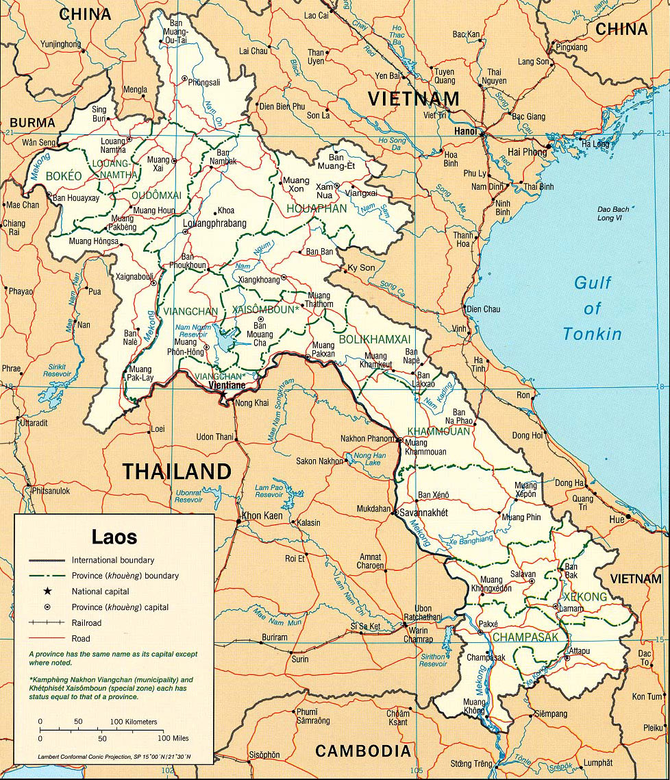 Landkarte Map Laos